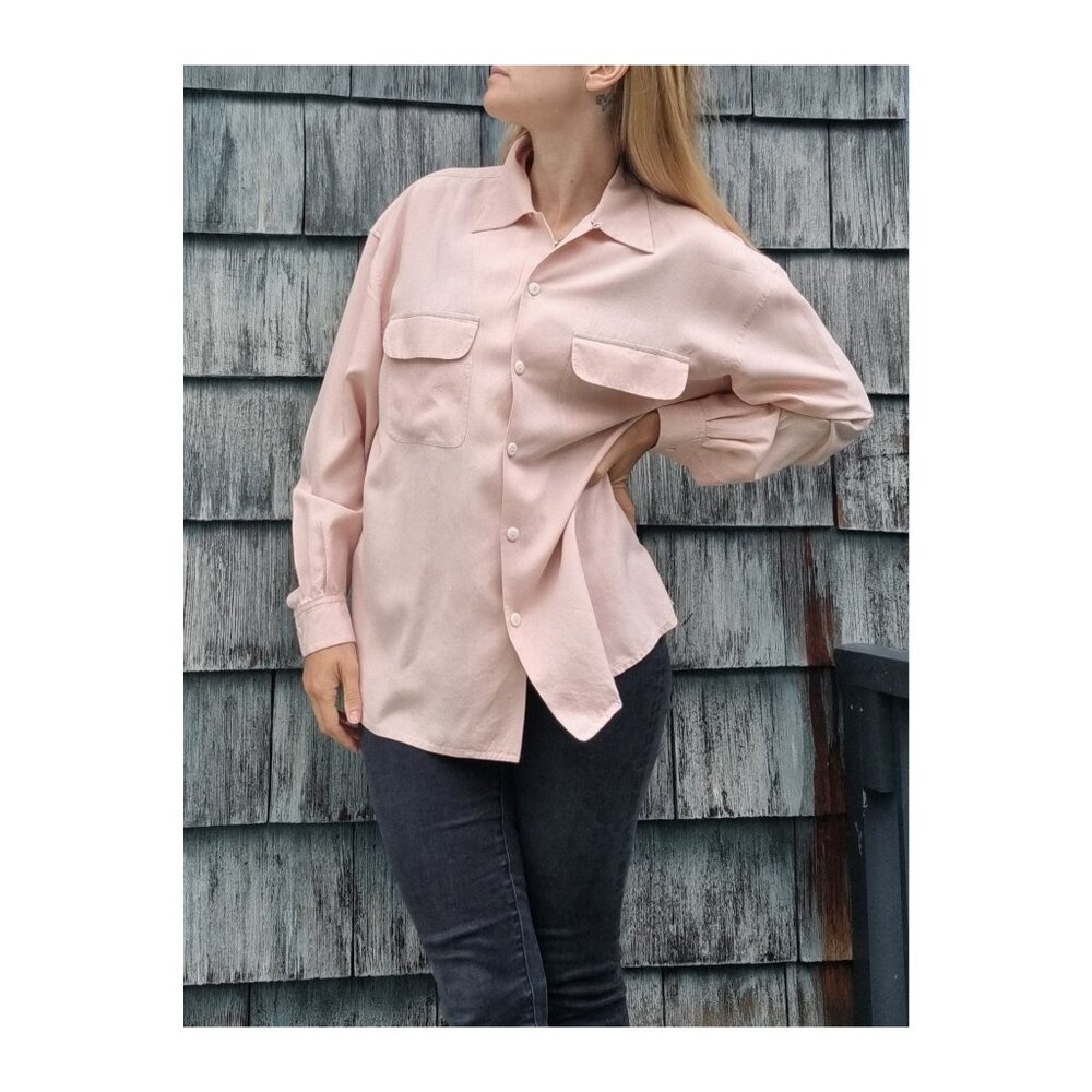 Silk pale pink shirt